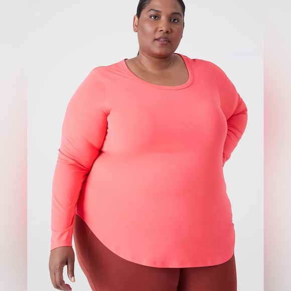 NWT LANE BRYANT LIVI Wicking Cut-Out Back Top - Coral 18/20 - Picture 1 of 16